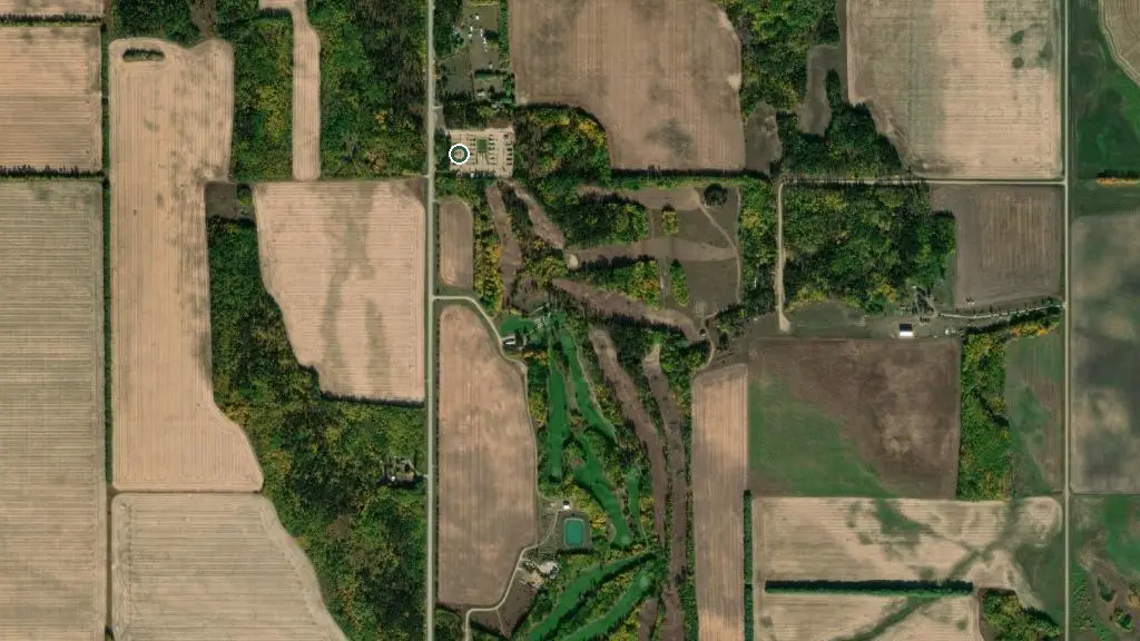 Aerial view of Prairie Lily RV Park and surroundings