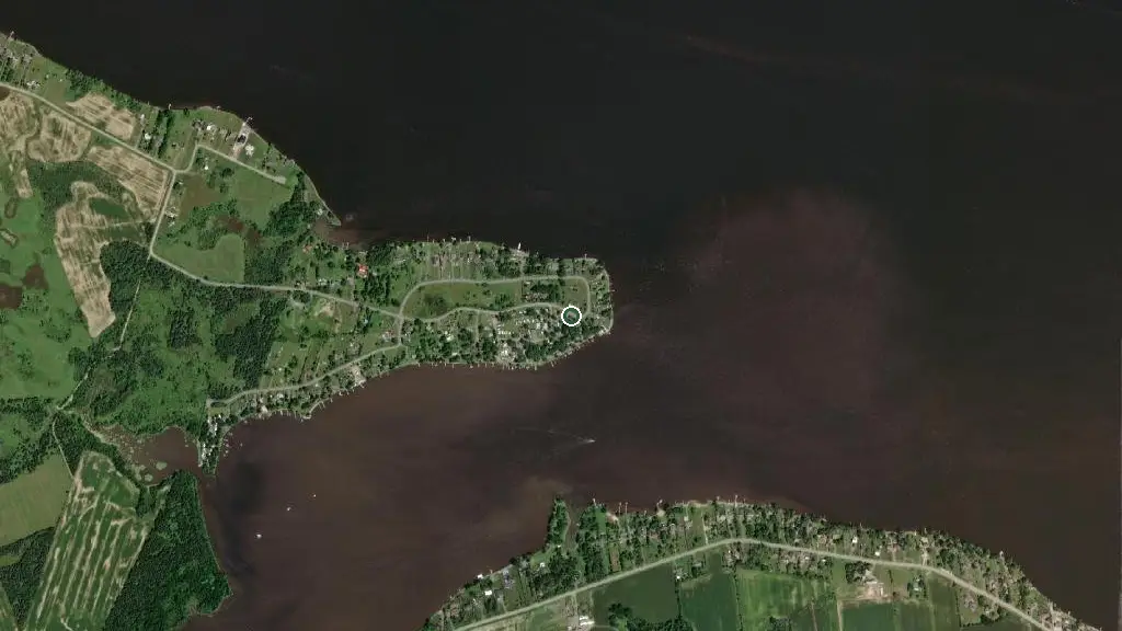 Aerial view of Domaine Chartrand Camping and surroundings