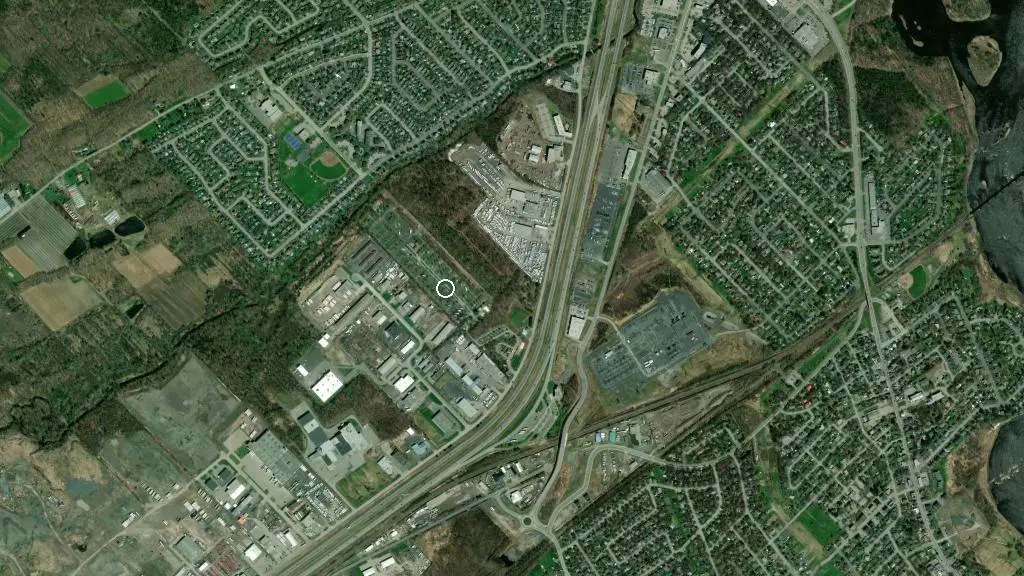 Aerial view of Quebec City KOA Holiday and surroundings