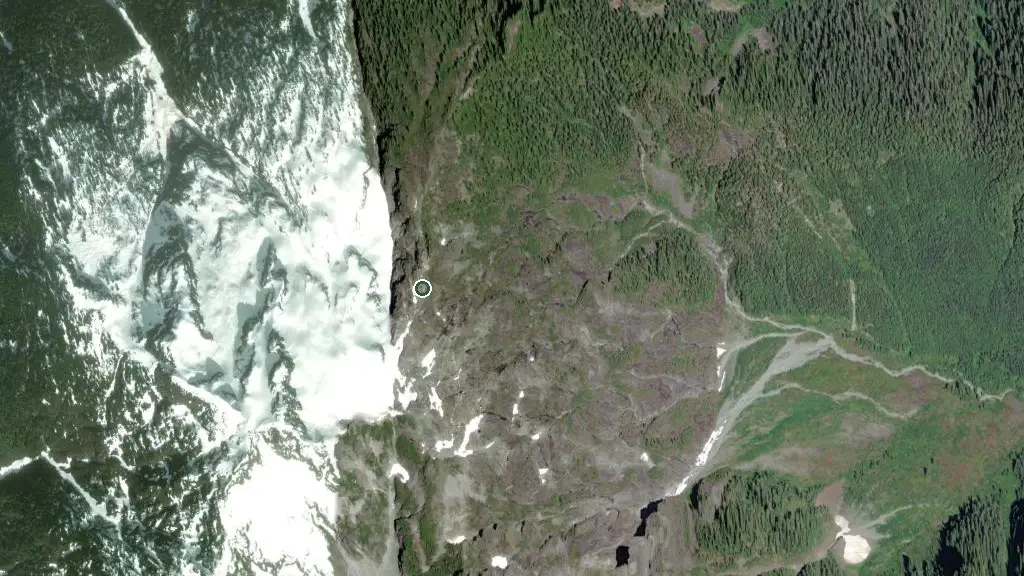 Aerial view of Golden Ears Shelter and surroundings