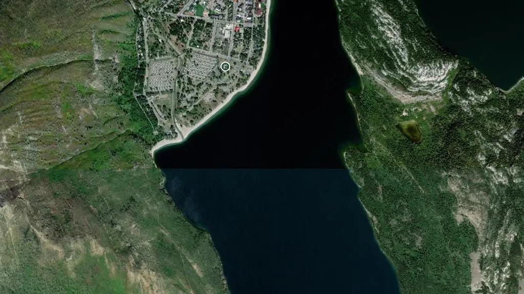Aerial view of Townsite Campground and surroundings