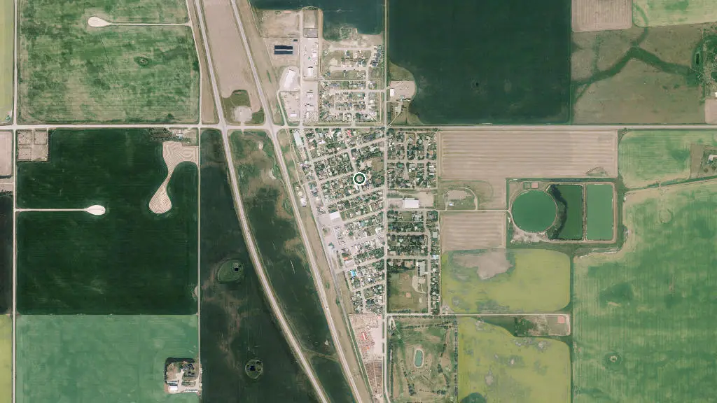 Aerial view of Stavely Campground and surroundings