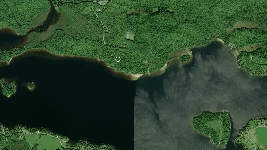 Aerial view of Restoule Park - Kettle Point Campground and surroundings