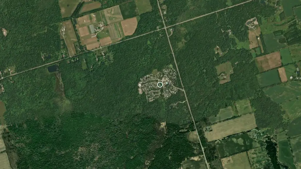 Aerial view of Grangeways RV Park & Family Campground and surroundings