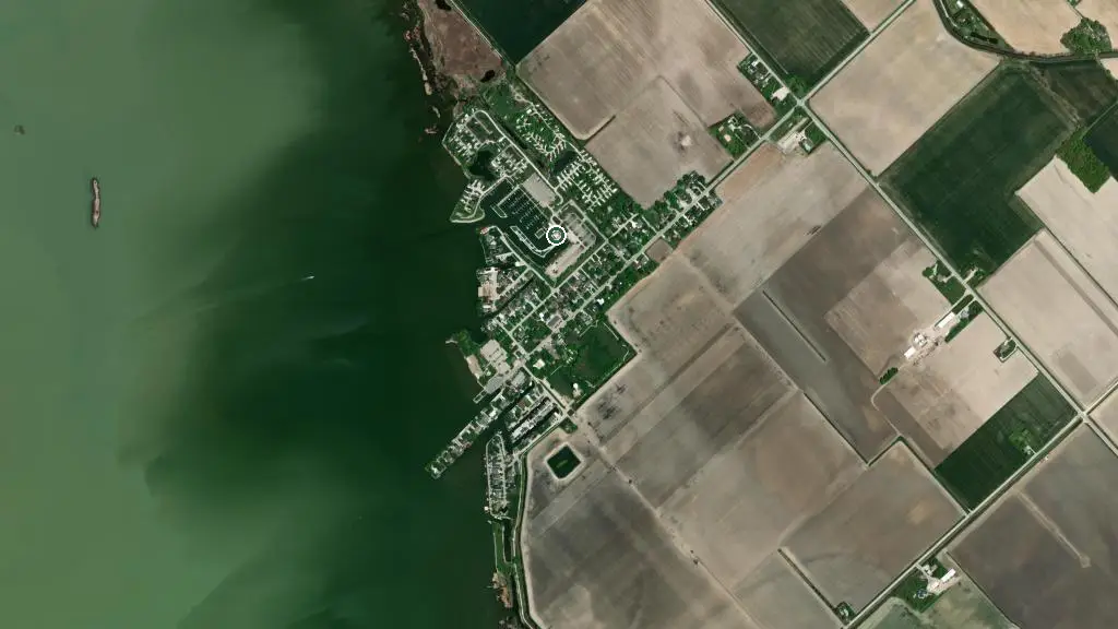 Aerial view of Mitchell’s Bay Marine Park Ltd and surroundings