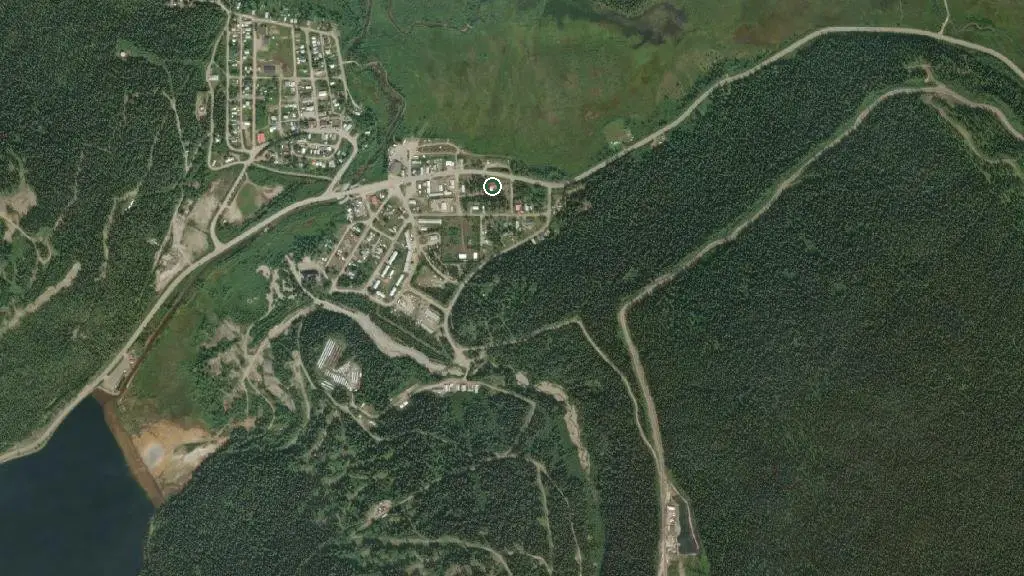 Aerial view of Cariboo Joy RV Park and surroundings