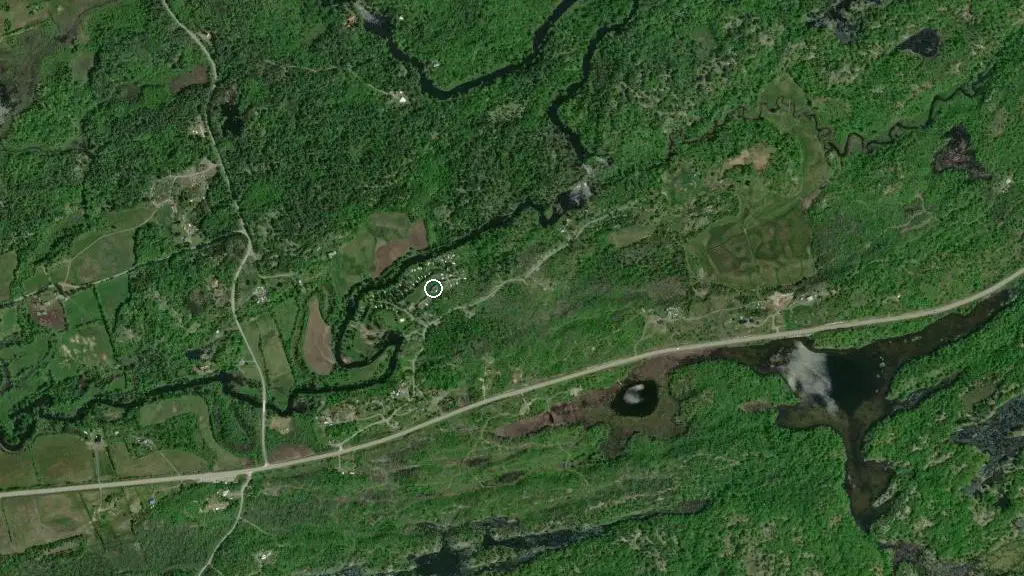 Aerial view of Haid’s Hideaway Family Campground and surroundings
