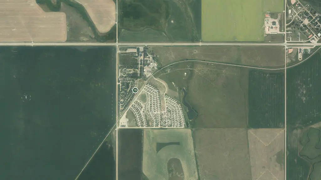 Aerial view of Aspen Crossing Campground and surroundings