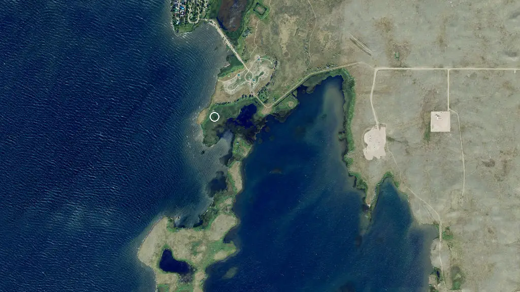 Aerial view of Kinbrook Island Provincial Park and surroundings