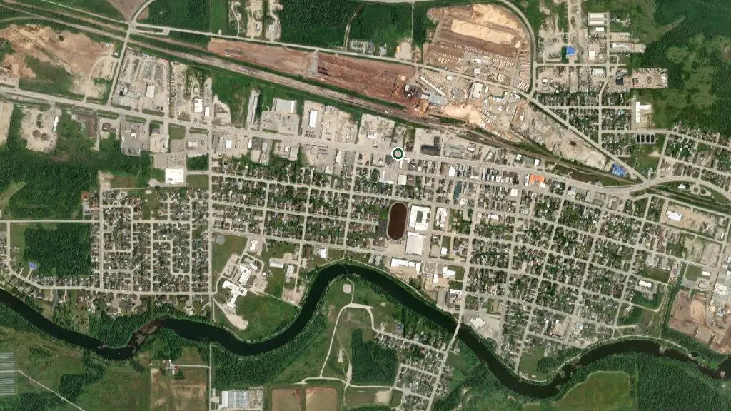 Aerial view of Cecile's Campground and surroundings