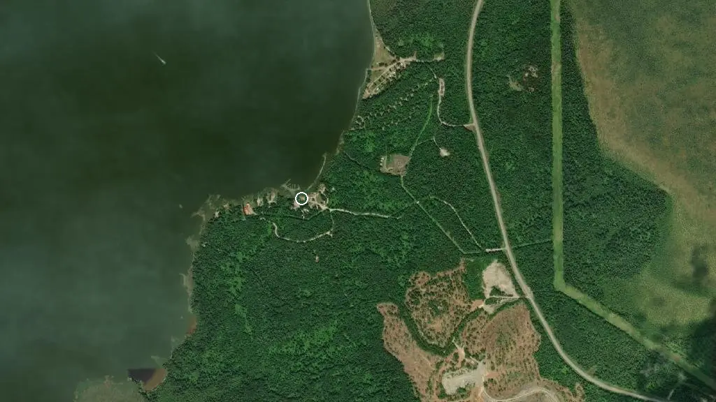 Aerial view of Goff's Pakwash Camp and surroundings