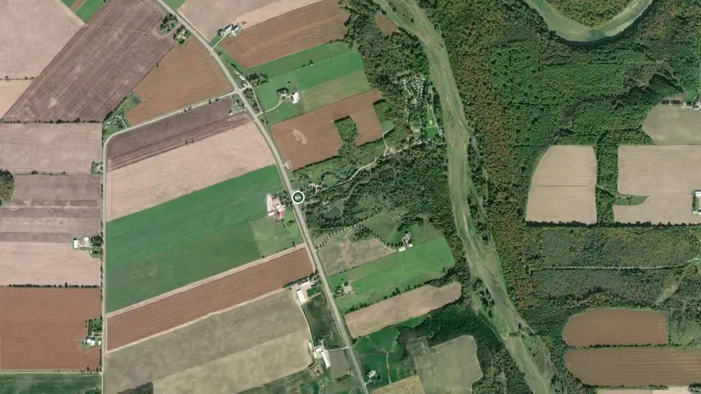 Aerial view of Shelter Valley Campground and surroundings
