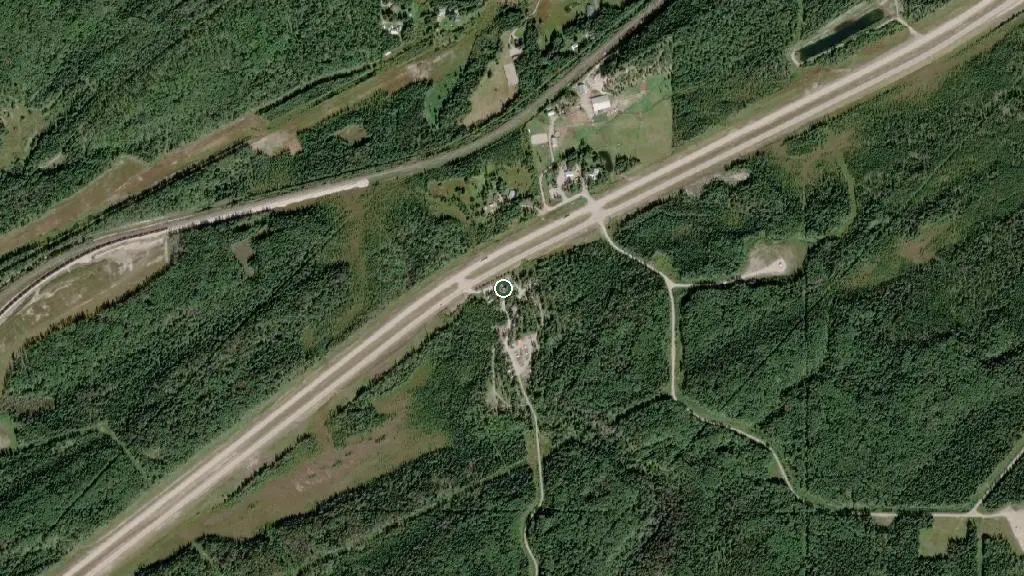 Aerial view of Hunt Creek Campground and surroundings