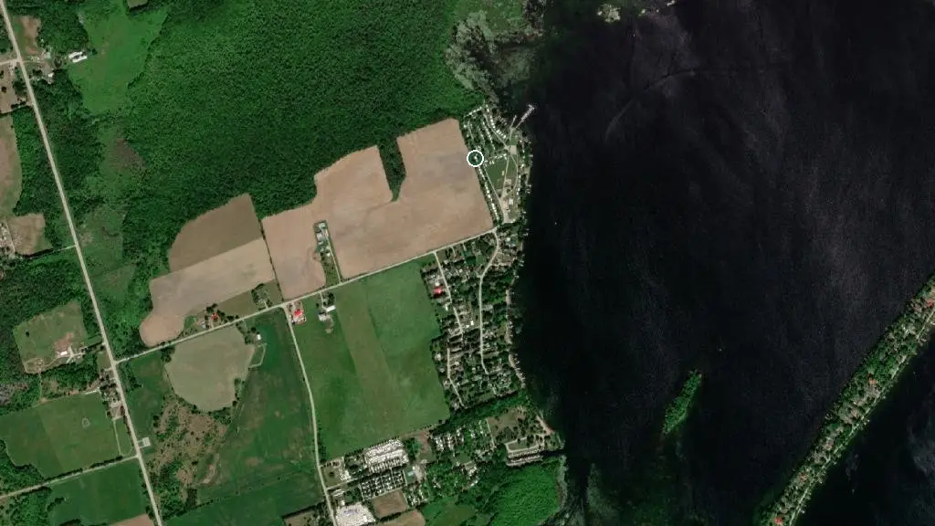 Aerial view of Meadows End Trailer Park and surroundings