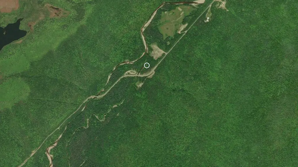 Aerial view of Big Intervale Campground and surroundings