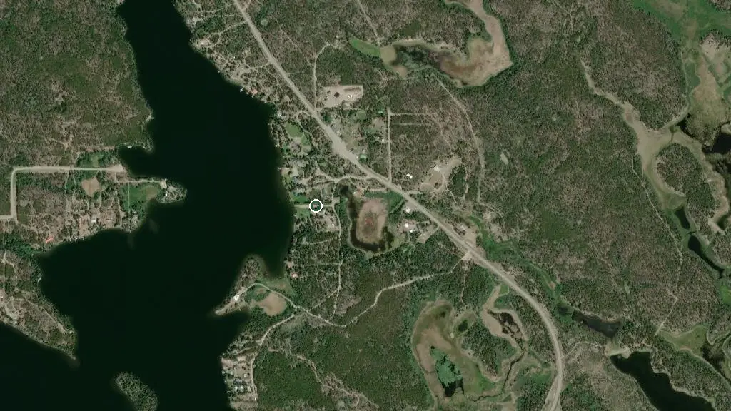 Aerial view of Vagabond RV Park and surroundings