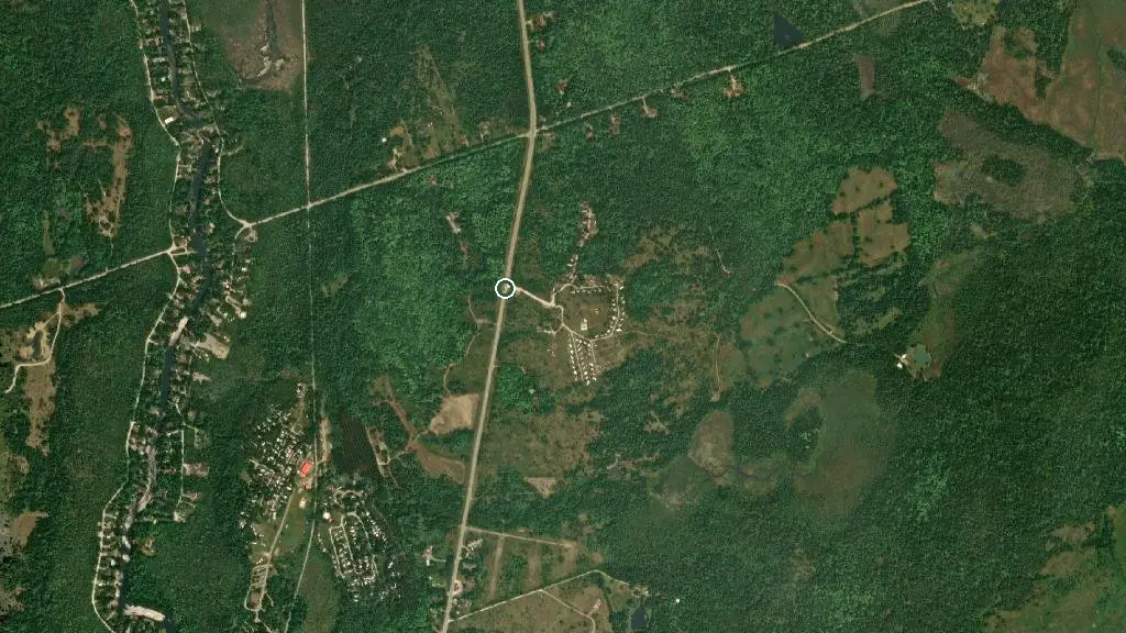 Aerial view of Fenelon Falls Valley Trailer Park and surroundings
