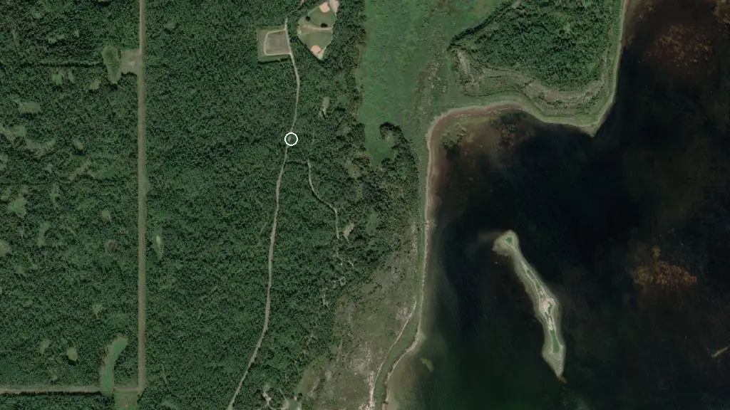 Aerial view of Muriel Lake M.D. Park and surroundings