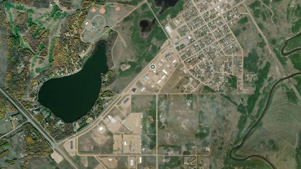 Aerial view of Fish Lake Campground and surroundings