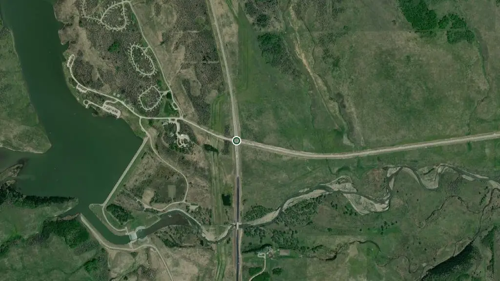 Aerial view of Chain Lakes Prov Park and surroundings