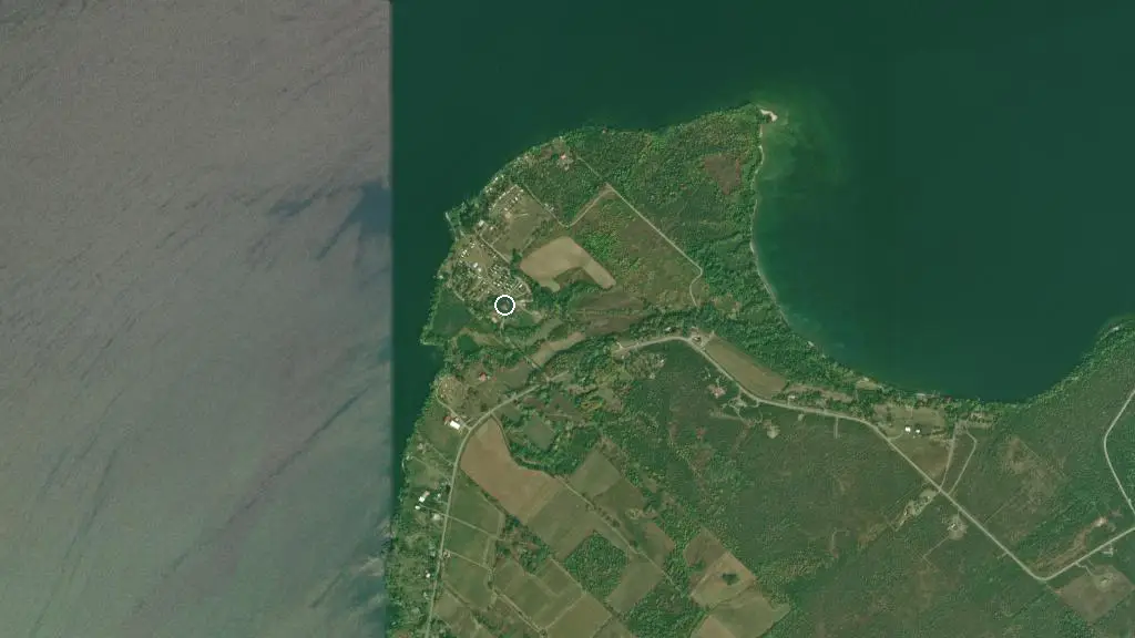 Aerial view of Smugglers Cove RV Resort and surroundings