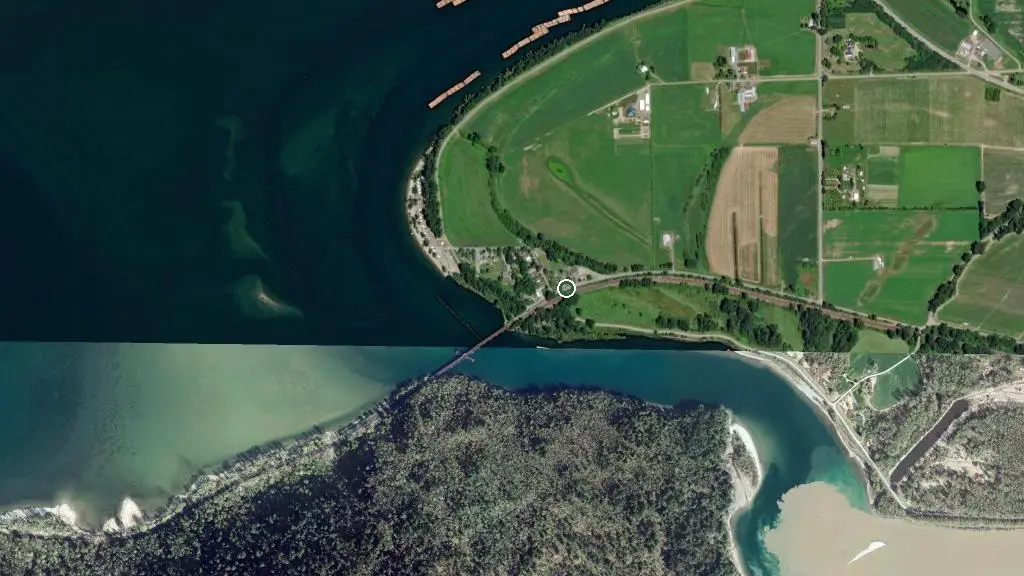 Aerial view of Kilby Park Campground and surroundings