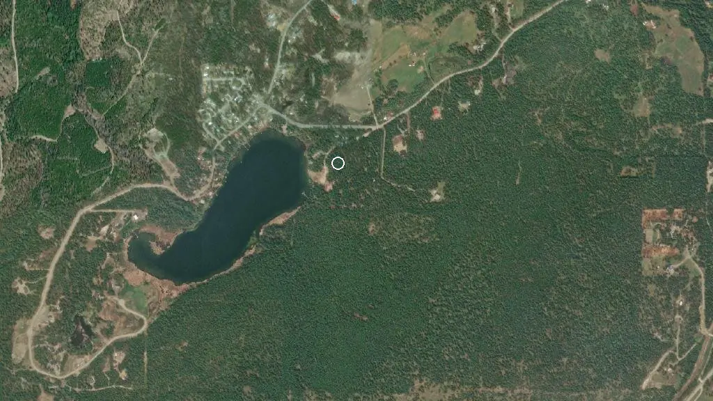 Aerial view of Jimsmith Lake Provincial Park and surroundings