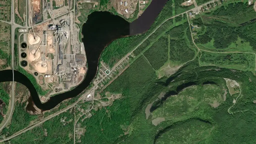 Aerial view of Totem Trailer Park and surroundings