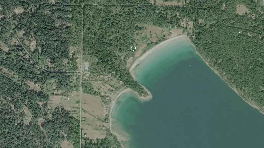Aerial view of Tribune Bay Provincial Park and surroundings
