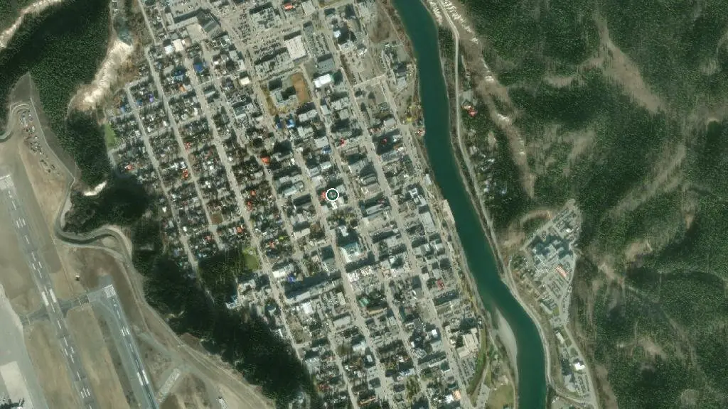 Aerial view of Spirit Lake Wilderness Resort and surroundings