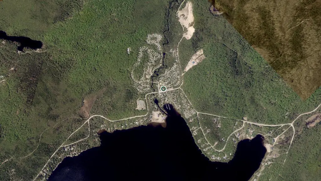 Aerial view of Camping du Lac Blanc and surroundings