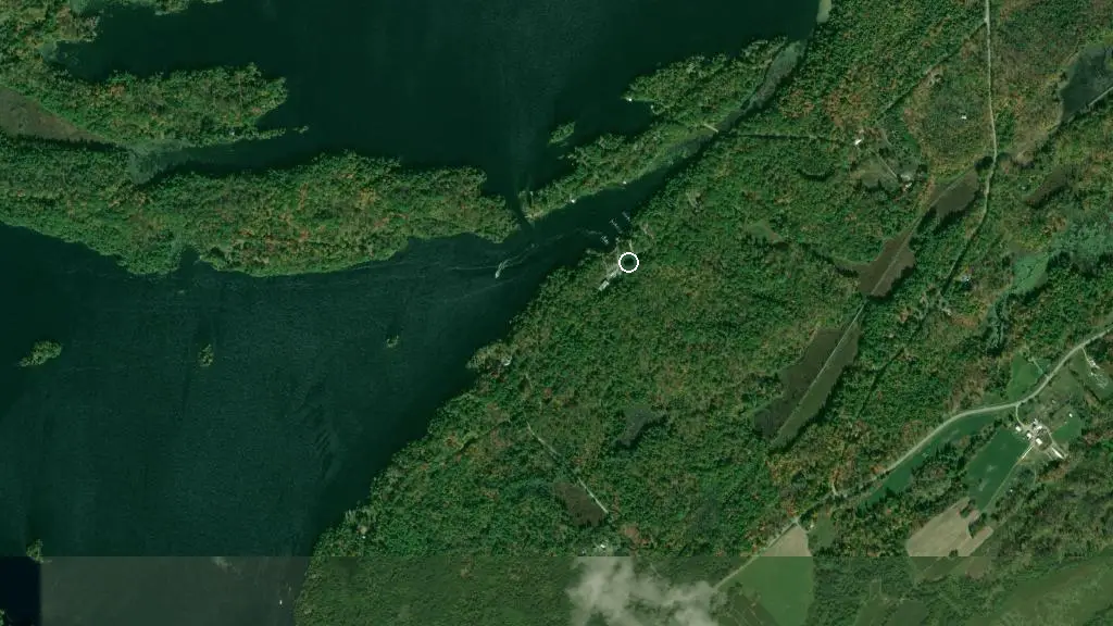 Aerial view of Indian Lake Marina and Campground and surroundings