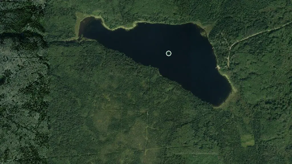 Aerial view of Sulphur Lake Provincial Recreation Area and surroundings