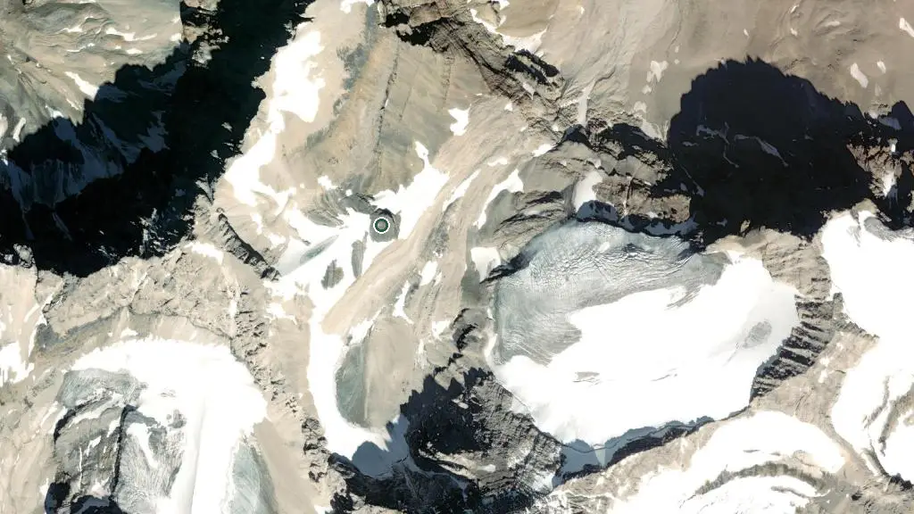 Aerial view of R.C. Hind Hut and surroundings