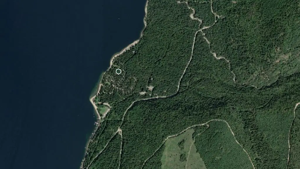 Aerial view of Monashee Campground and surroundings