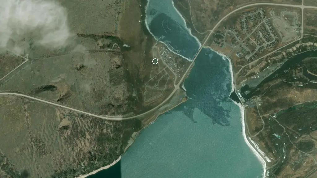 Aerial view of Ghost Lake recreations unit 13 and surroundings