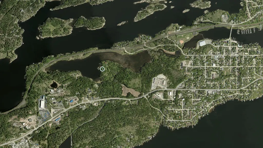 Aerial view of Wild Woods Hideaway and surroundings
