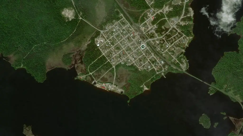 Aerial view of Minakwa Lodge and surroundings