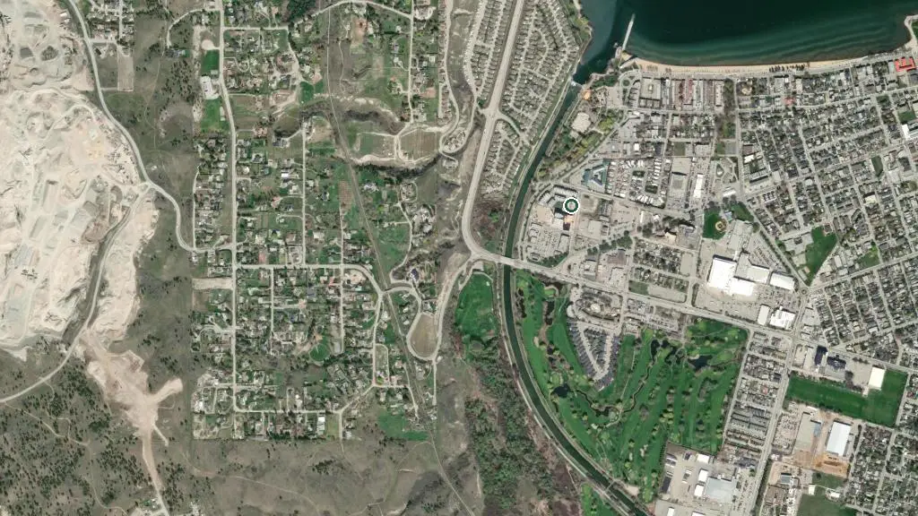Aerial view of Park Royal RV Resort and surroundings