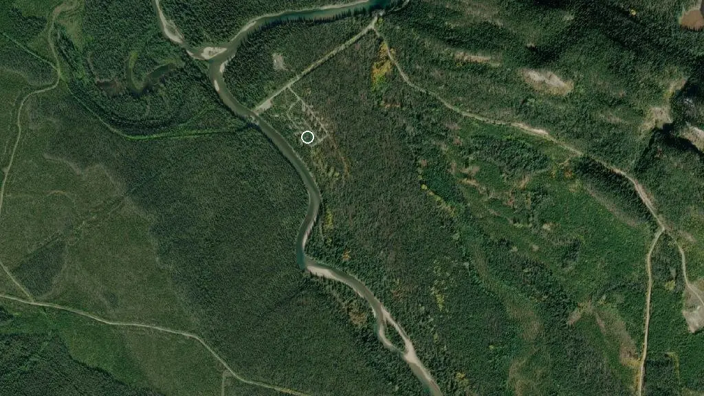 Aerial view of Kinuseo Falls Campground and surroundings