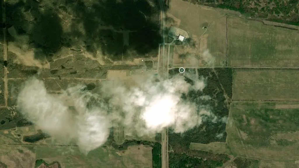 Aerial view of Forest Hills RV Resort and surroundings