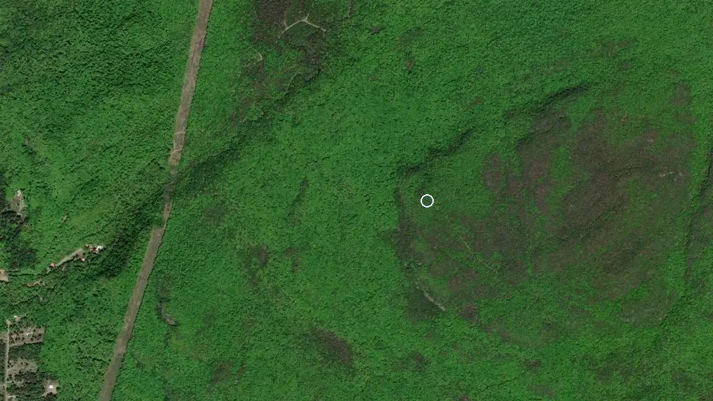 Aerial view of King Mountain Hut and surroundings
