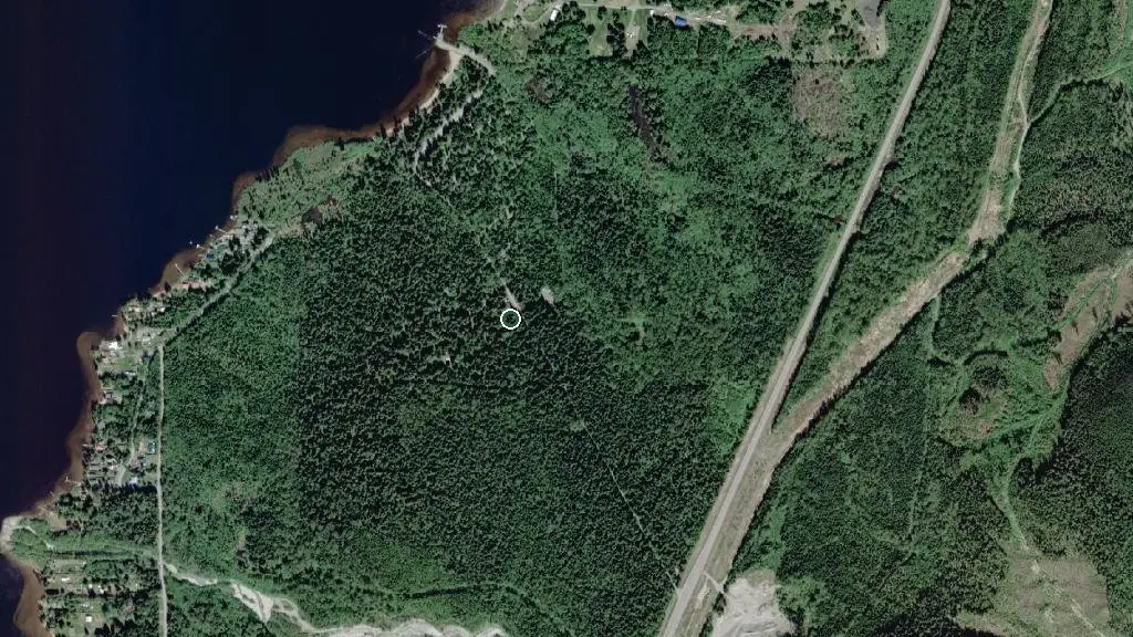 Aerial view of Furlong Bay Campground and surroundings