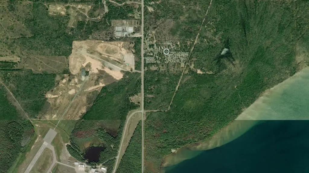 Aerial view of Mark's Bay Cottages & Campground and surroundings