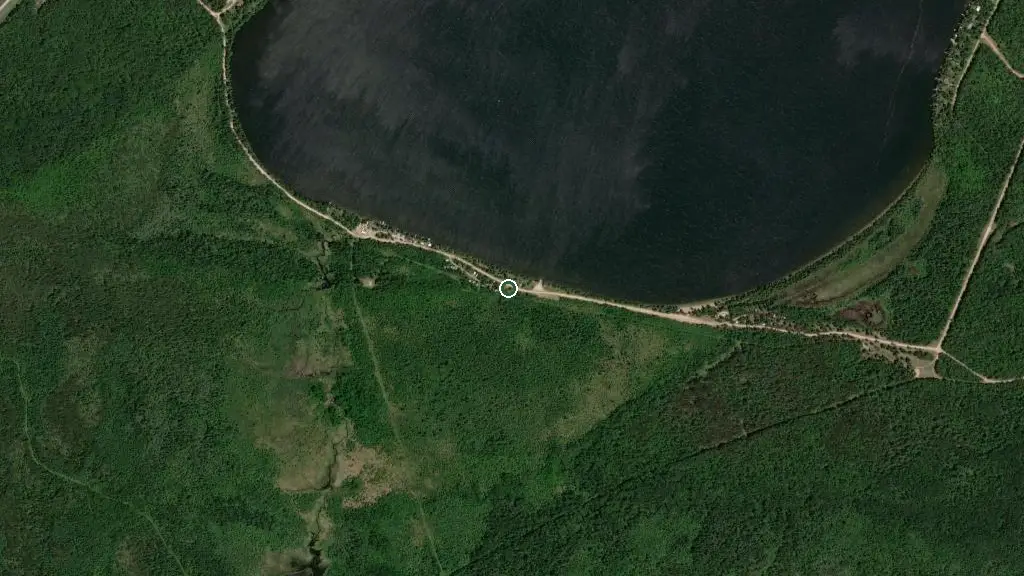 Aerial view of Moose Lake Campground and surroundings