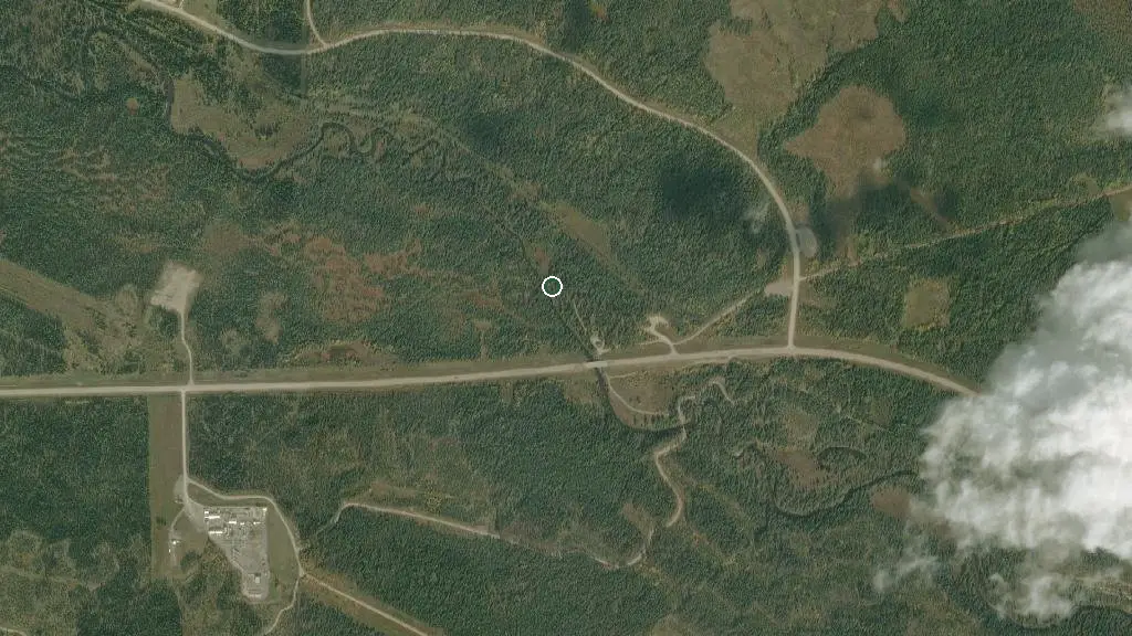 Aerial view of Harlech Provincial Recreation Area and surroundings