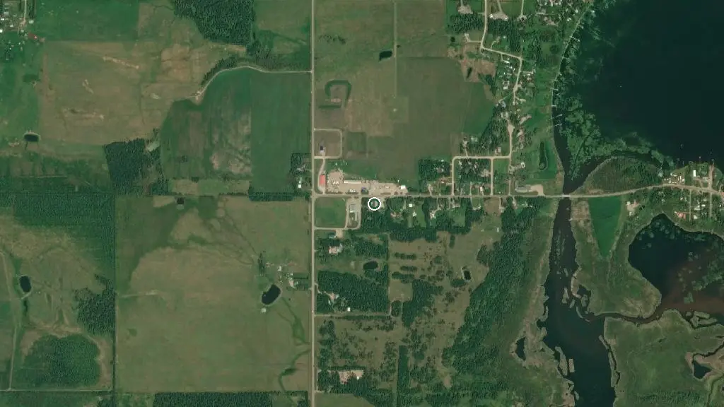 Aerial view of Medicine Lake Prov Rec Area and surroundings