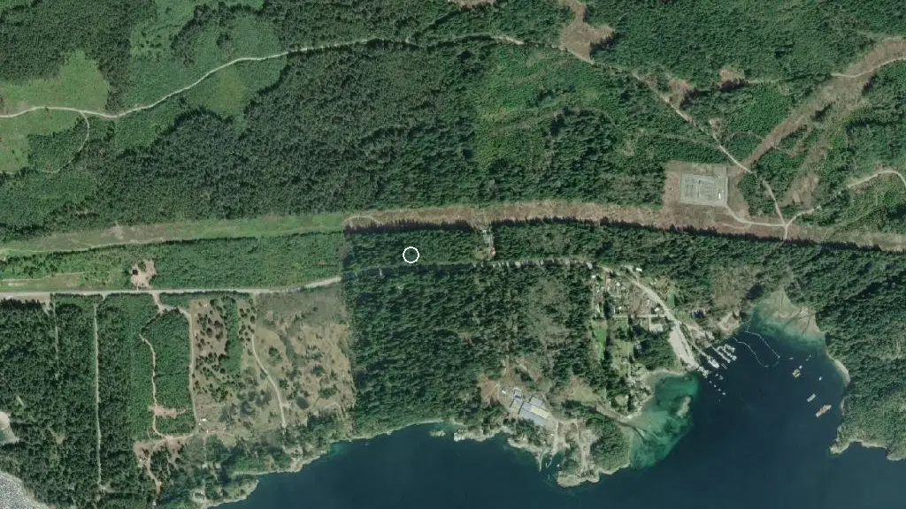 Aerial view of Saltery Bay Provincial Park and surroundings