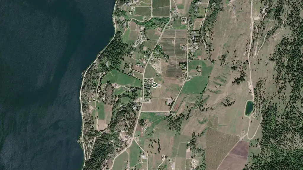 Aerial view of The Orchard RV Retreat and surroundings