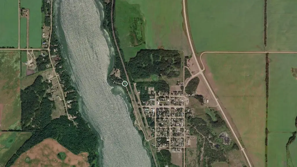 Aerial view of Ferintosh Campground and surroundings